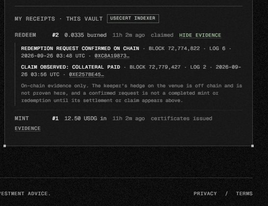 A receipt's on-chain evidence timeline